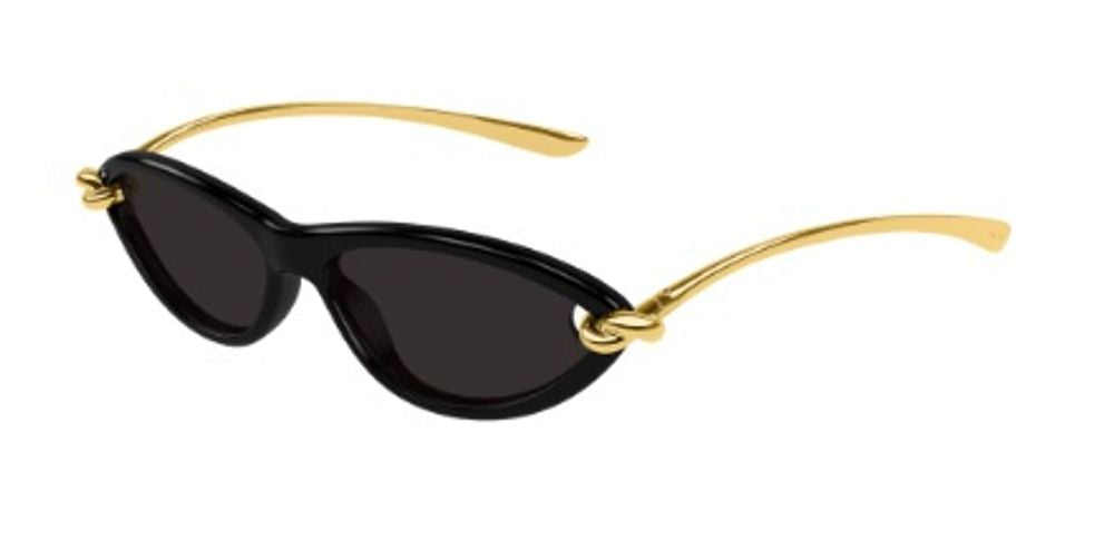 Bottega Veneta Eyewear BV1390S Oval Frame Sunglasses — Black by Bottega Veneta Eyewear