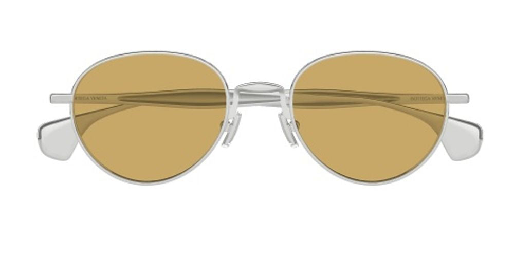 Bottega Veneta Eyewear BV1396S Round-Frame Sunglasses — Silver by Bottega Veneta Eyewear