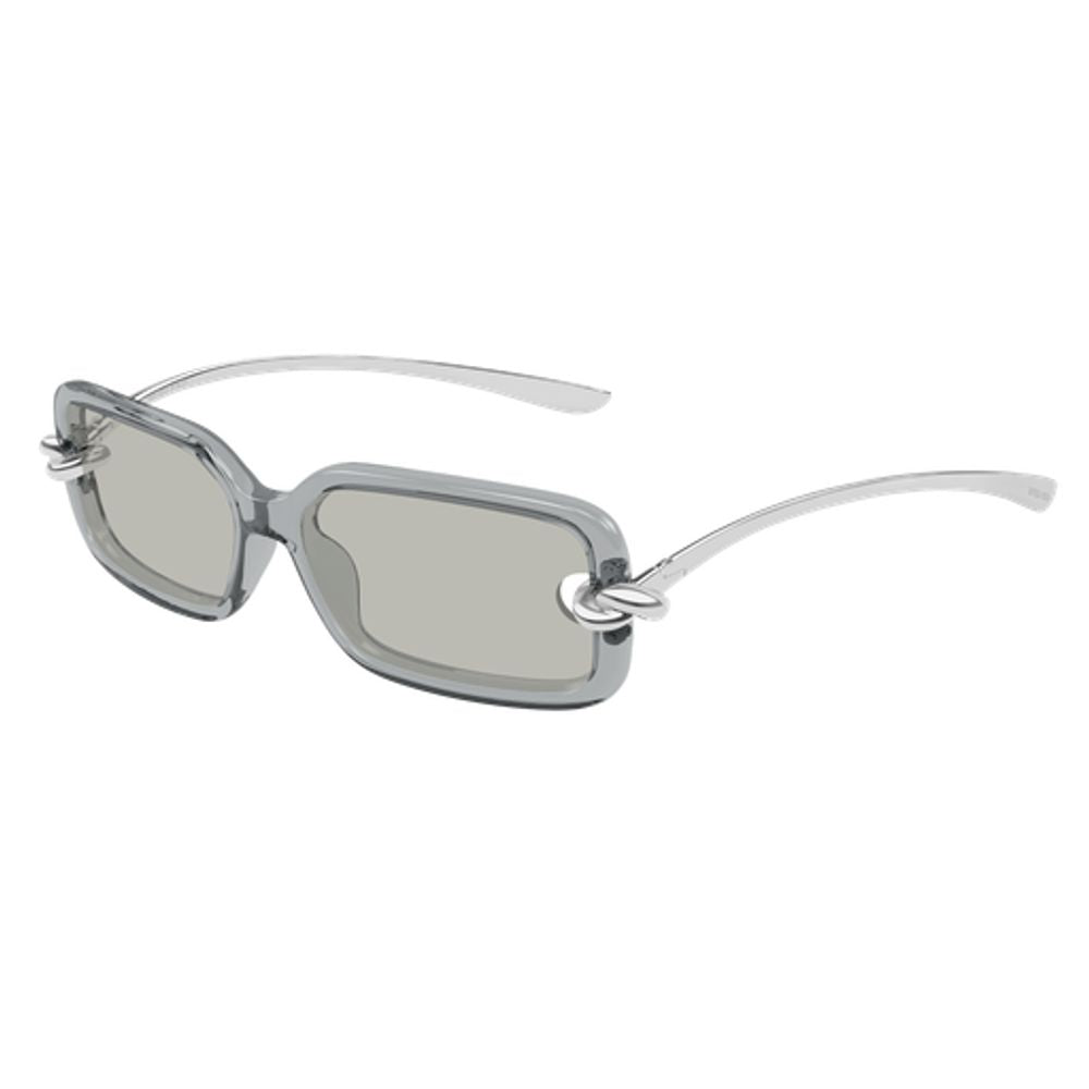 Bottega Veneta Eyewear BV1439S Rectangular Frame Sunglasses — Gray, view 2