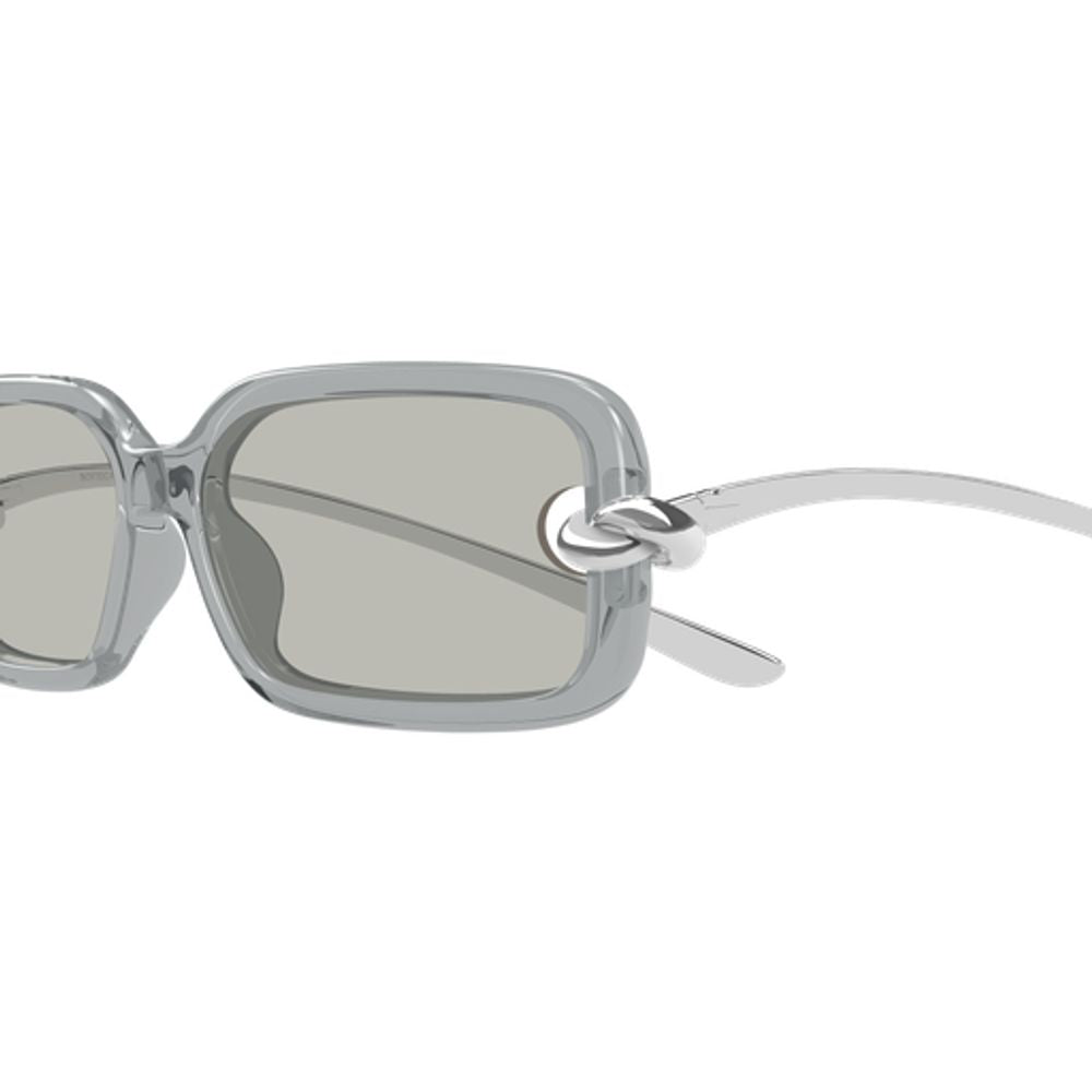 Bottega Veneta Eyewear BV1439S Rectangular Frame Sunglasses — Gray, view 3