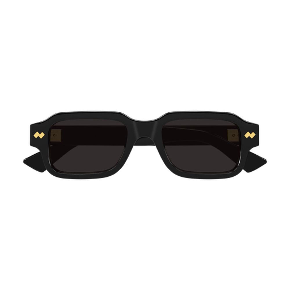 Bottega Veneta Eyewear BV1442S Rectangular Frame Sunglasses — Black by Bottega Veneta Eyewear