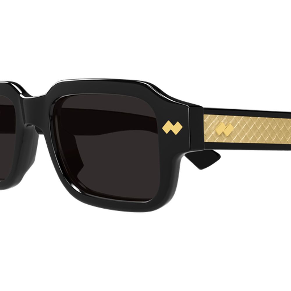 Bottega Veneta Eyewear BV1442S Rectangular Frame Sunglasses — Black, view 3