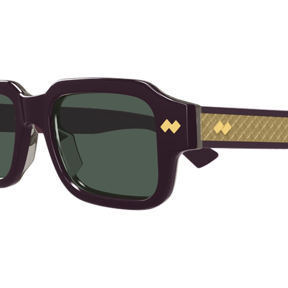 Bottega Veneta Eyewear BV1442S Rectangular-Frame Sunglasses — Violet, view 3