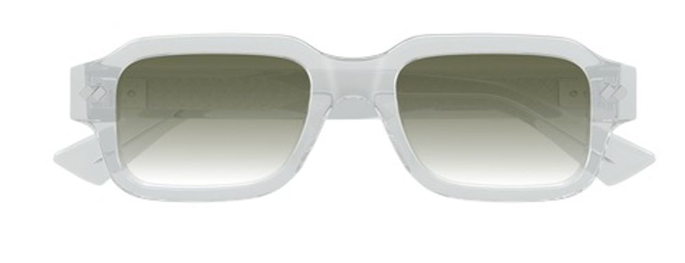 Bottega Veneta Eyewear BV1442S Acetate Rectangle Sunglasses — White by Bottega Veneta Eyewear