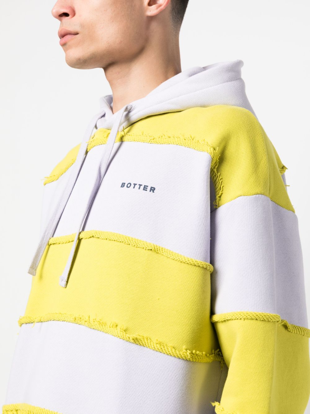 Botter Striped Organic Cotton Hoodie — Yellow, view 4