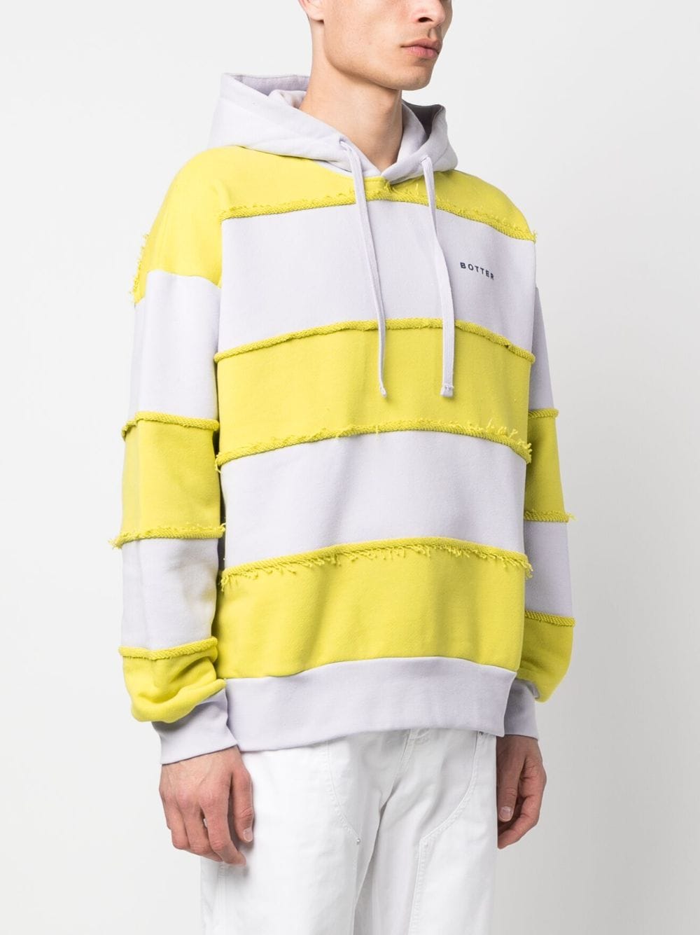 Botter Striped Organic Cotton Hoodie — Yellow, view 5