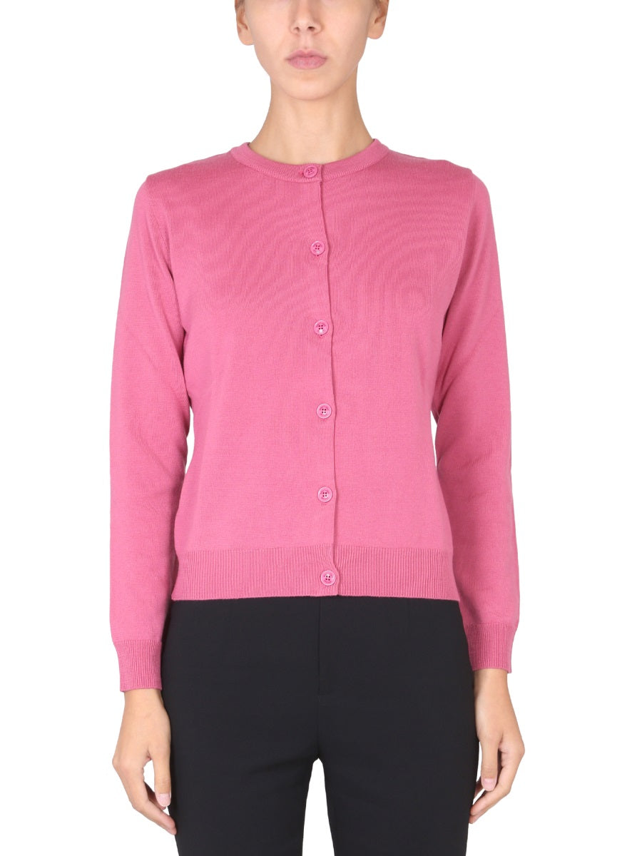 Boutique Moschino Virgin Wool with Necklace Detail Jumper — Pink by Boutique Moschino