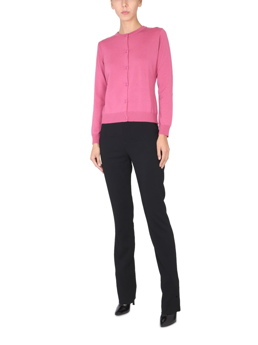 Boutique Moschino Virgin Wool with Necklace Detail Jumper — Pink, view 3