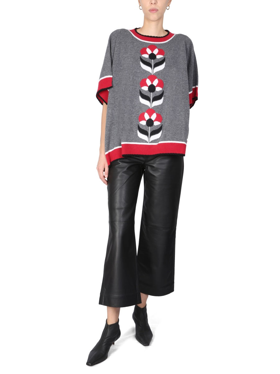 Boutique Moschino Wool and Cashmere Blend Sweater — Grey, view 3