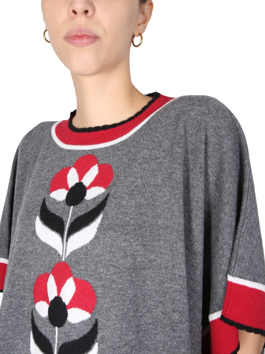 Boutique Moschino Wool and Cashmere Blend Sweater — Grey, view 4