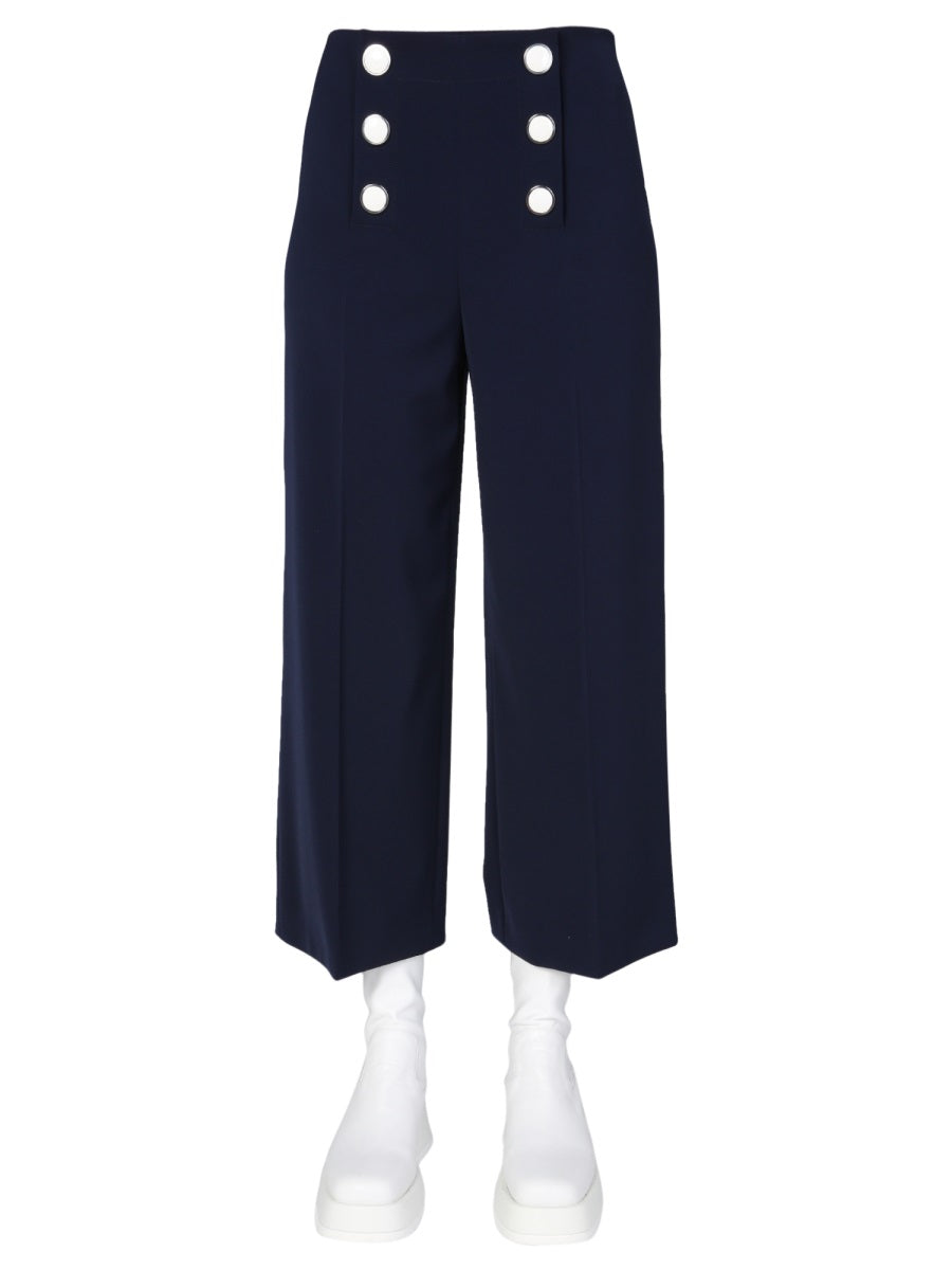 Boutique Moschino Wide Leg Trousers — Blue, view 2
