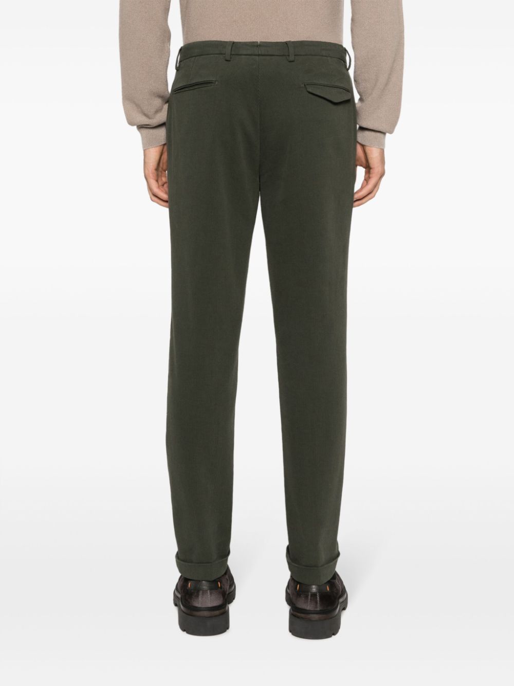 BRIGLIA 1949 Stretch-Cotton Corduroy Trousers — Olive, view 3