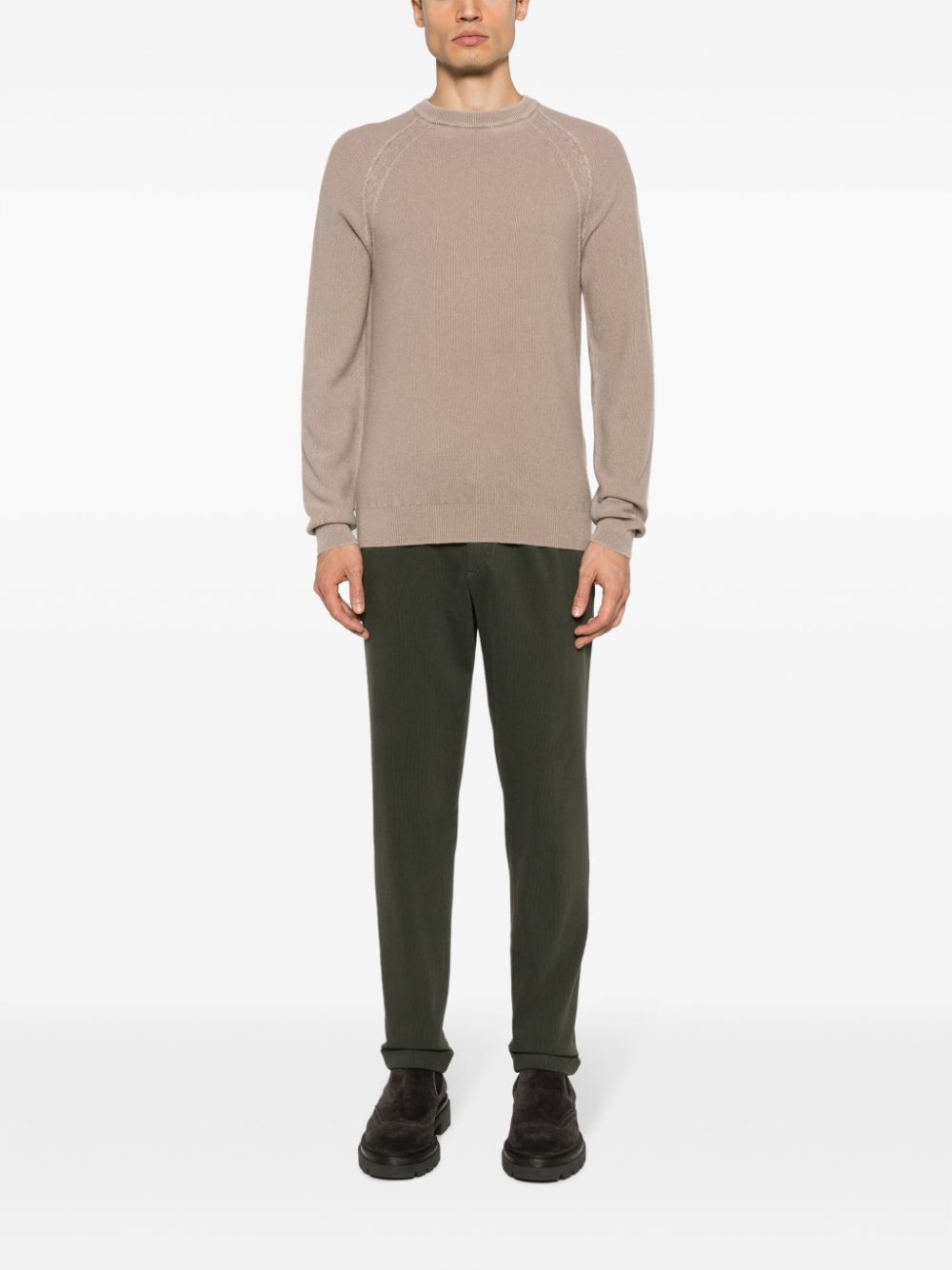 BRIGLIA 1949 Stretch-Cotton Corduroy Trousers — Olive, view 4