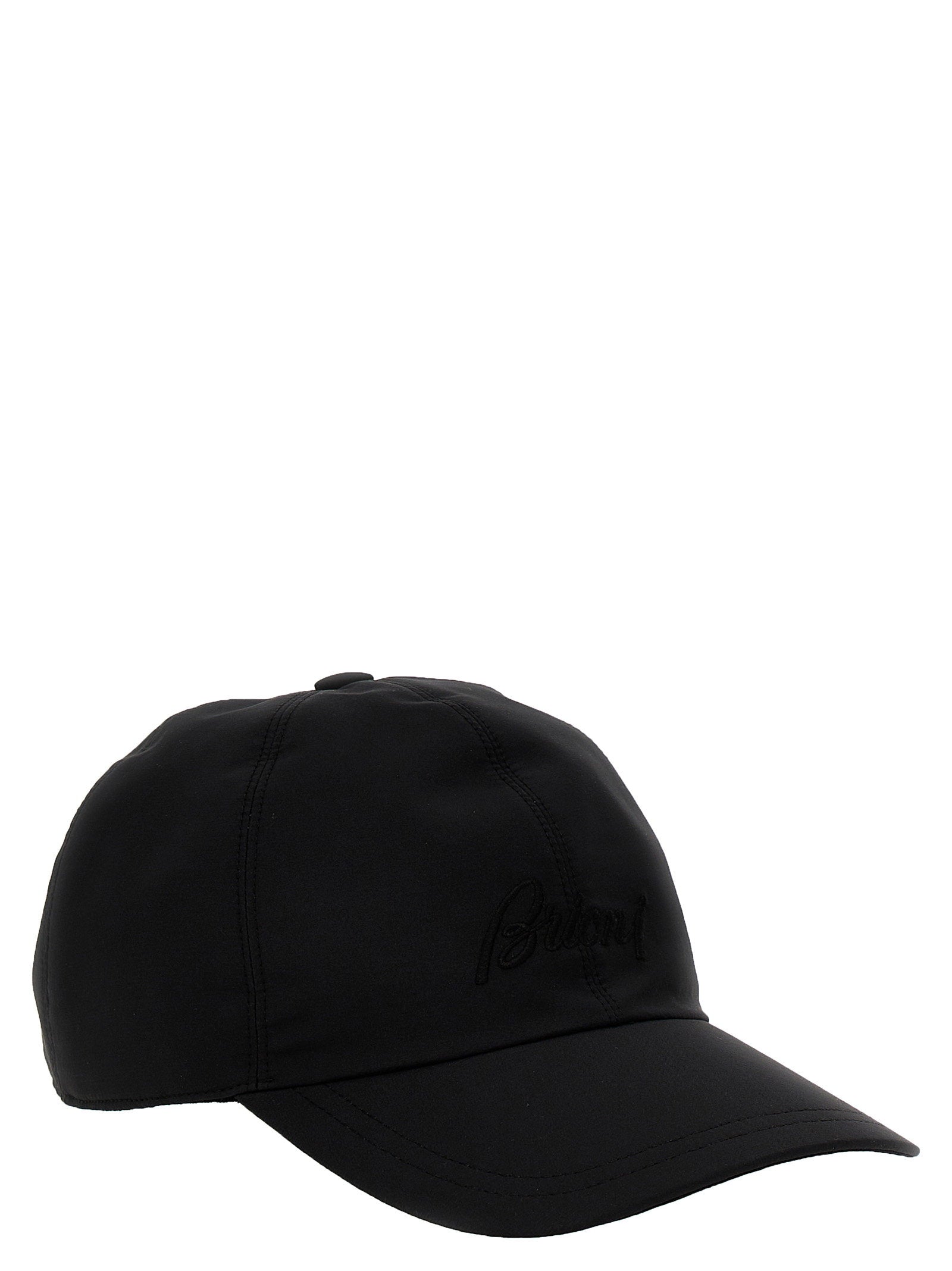 Brioni Logo-Embroidered Baseball Cap — Black, view 2