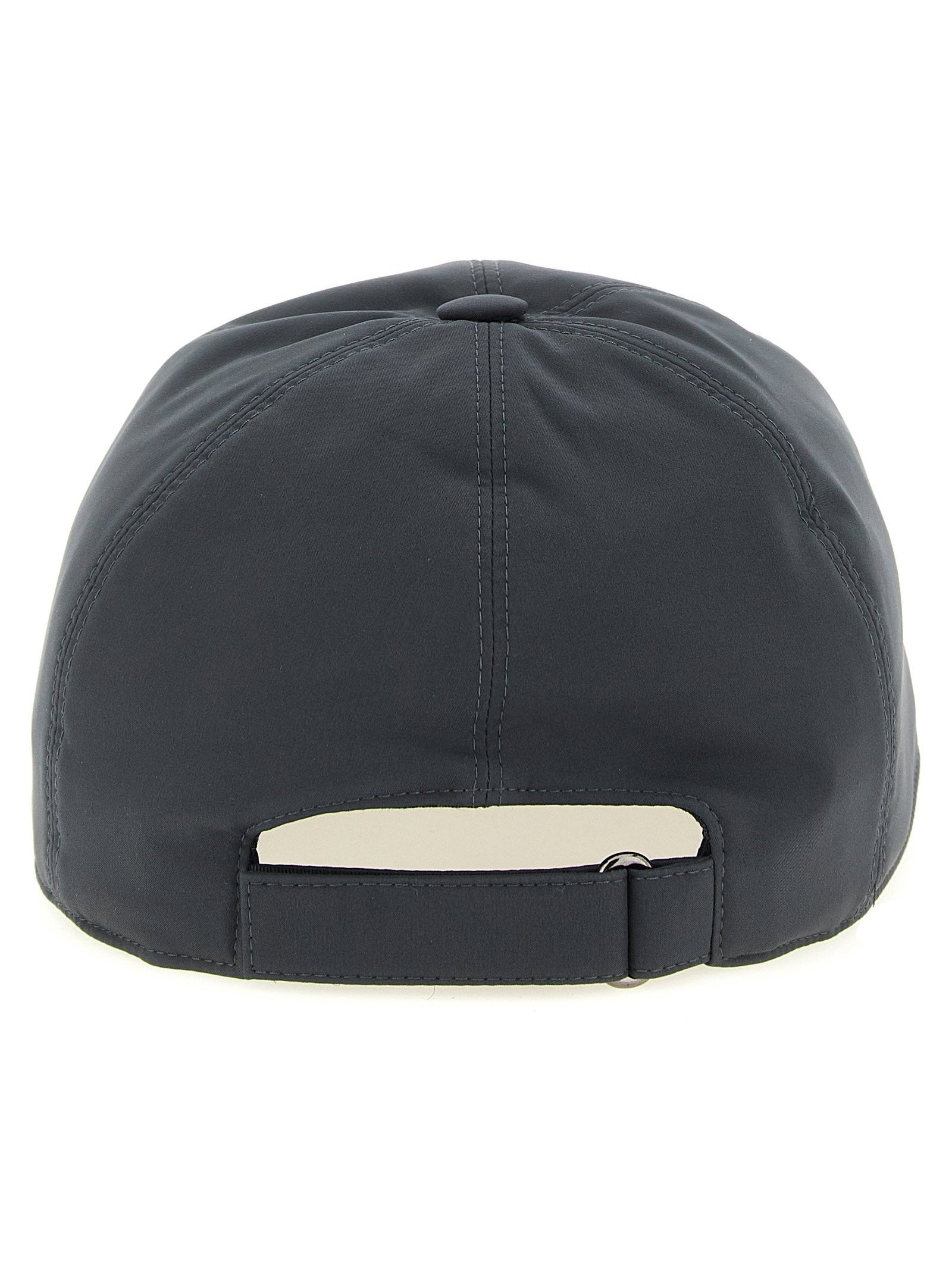 Brioni Tone-on-Tone Embroidered Logo Baseball Cap — gray, view 3