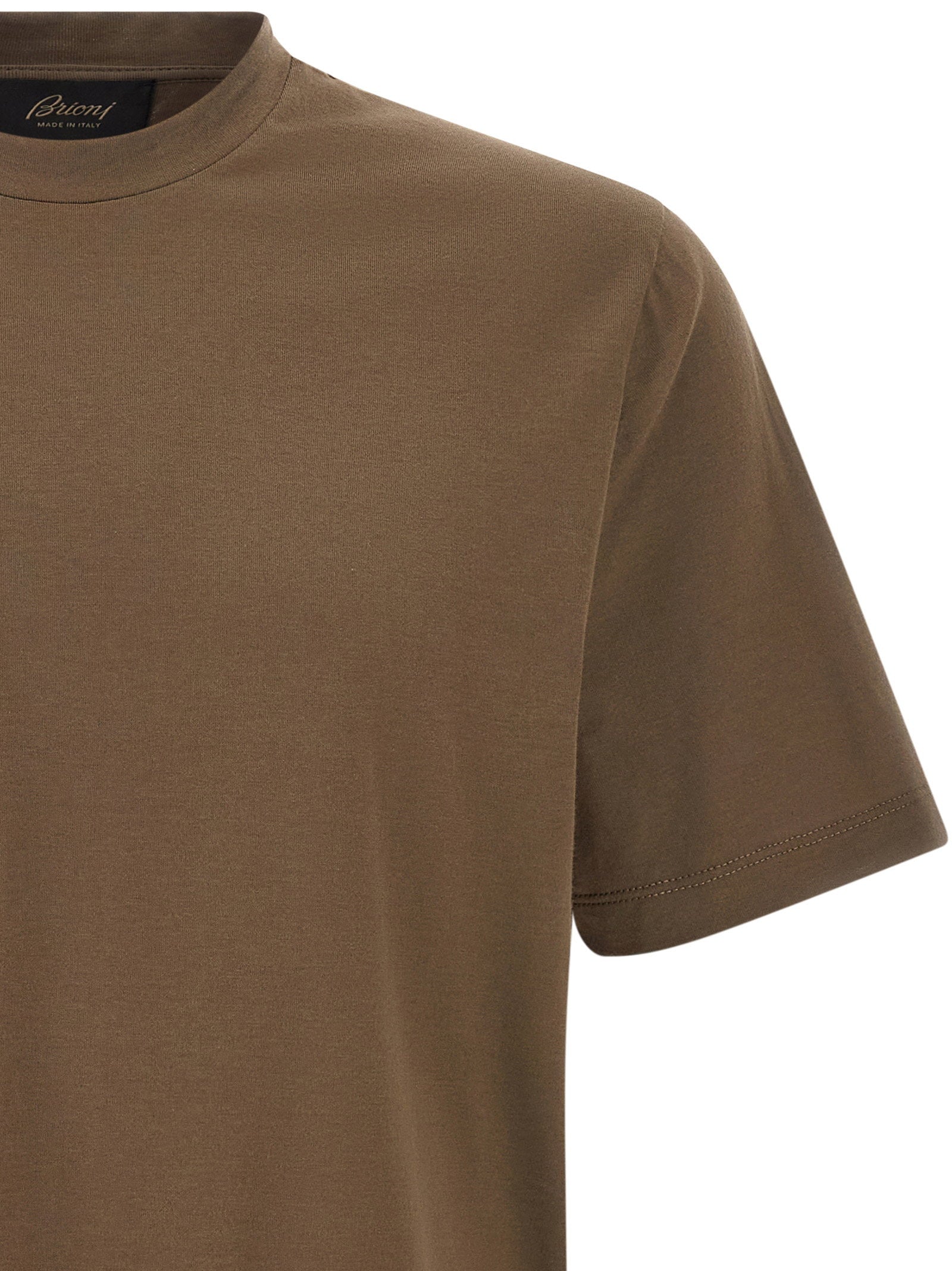 Brioni Pure Cotton T-Shirt — Brown, view 3