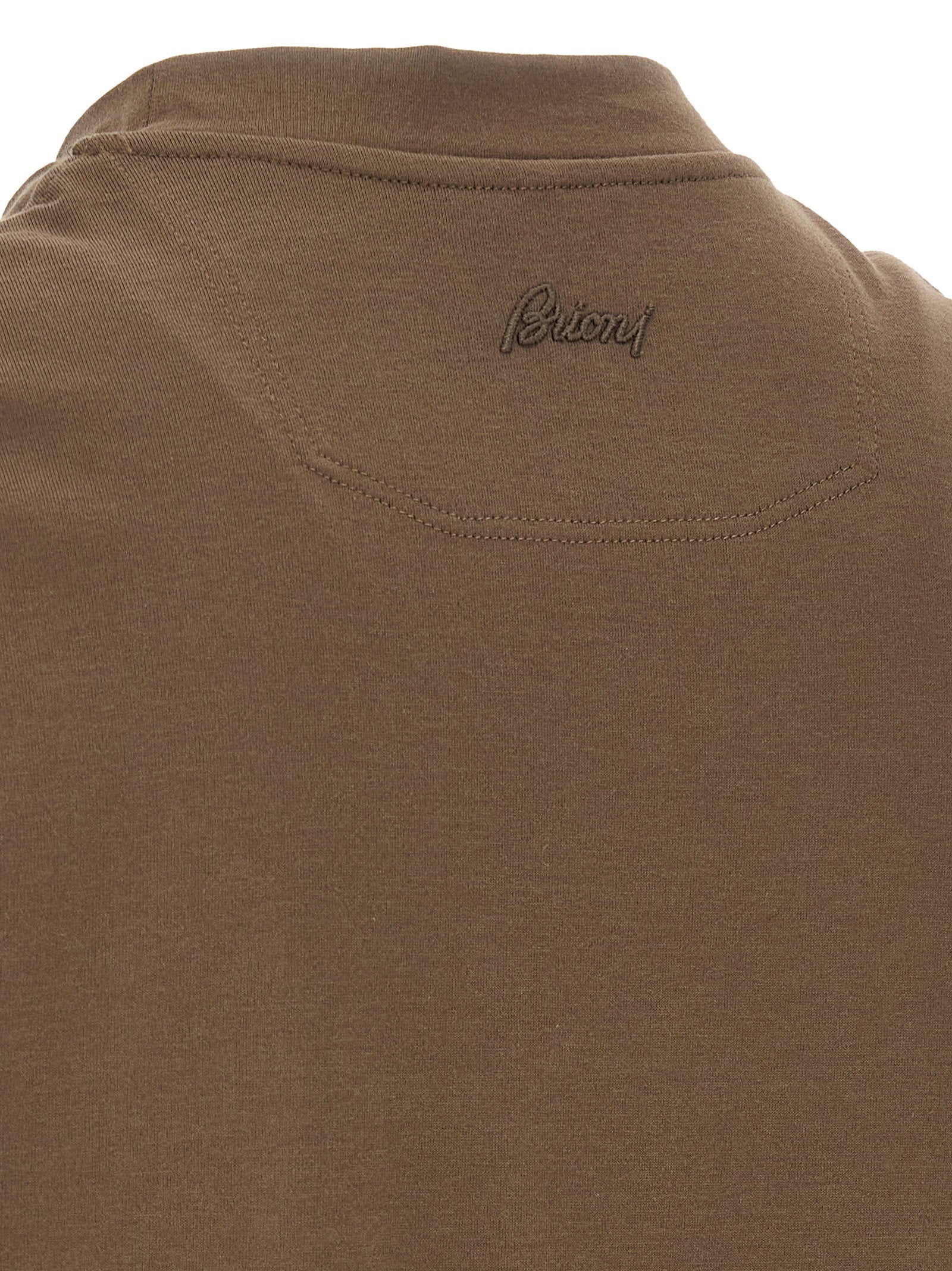Brioni Pure Cotton T-Shirt — Brown, view 4