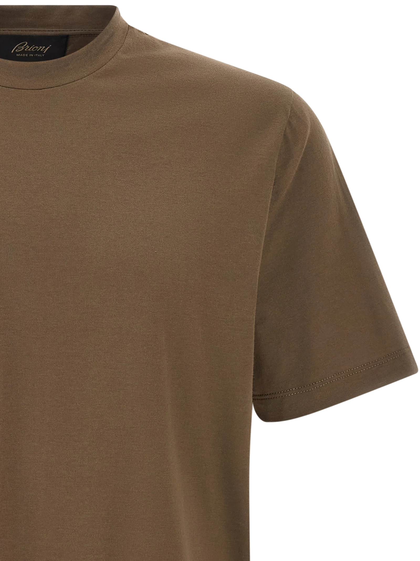 Brioni Pure Cotton T-Shirt — Brown, view 3