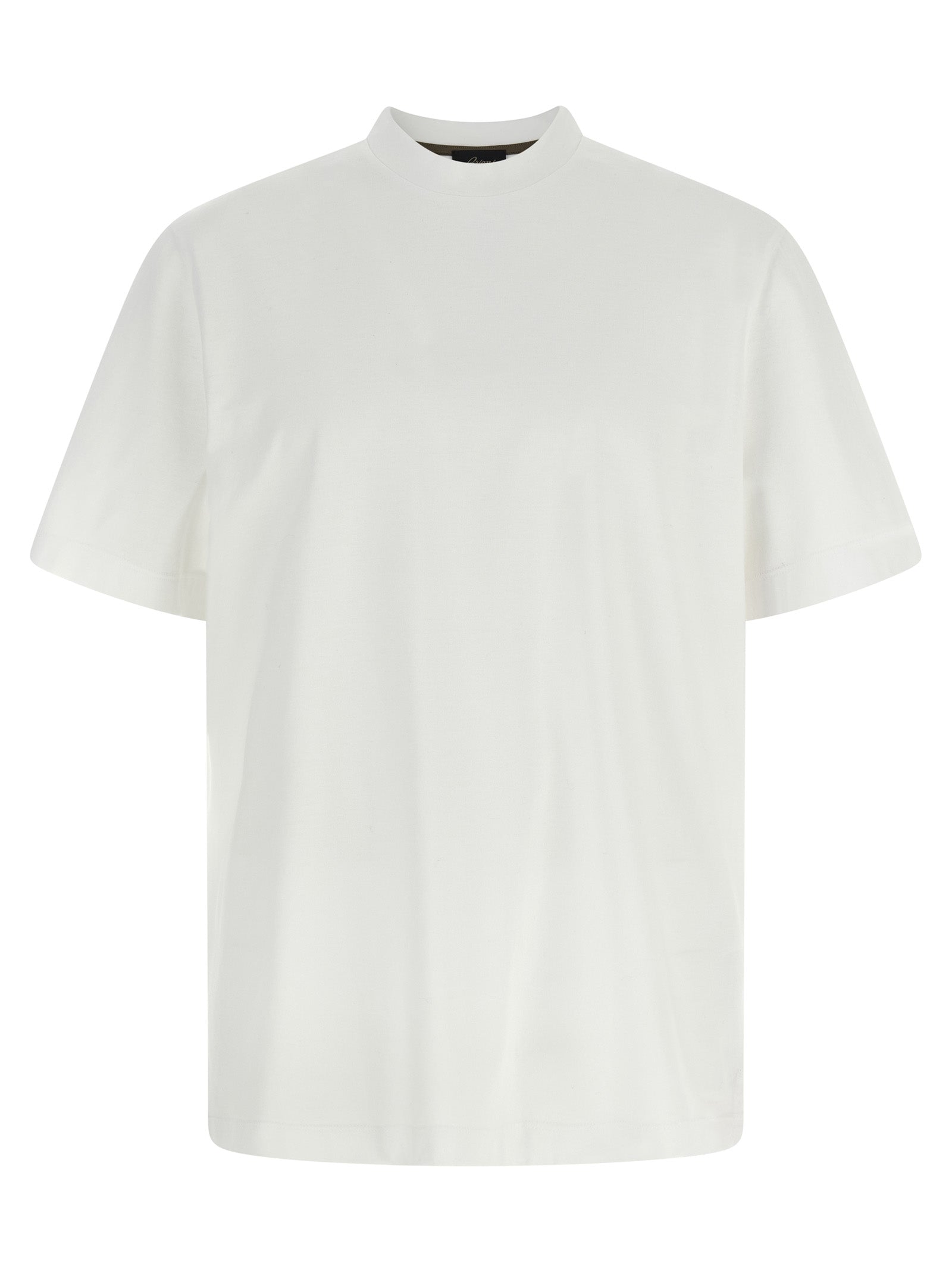 Brioni Crewneck Cotton T-Shirt — White by Brioni