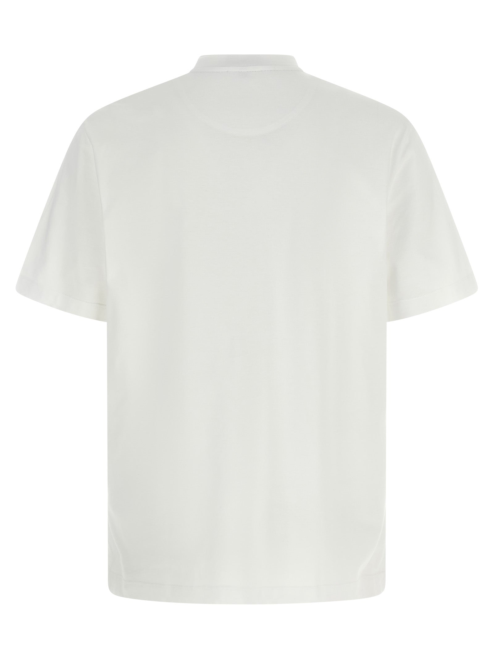 Brioni Crewneck Cotton T-Shirt — White, view 2