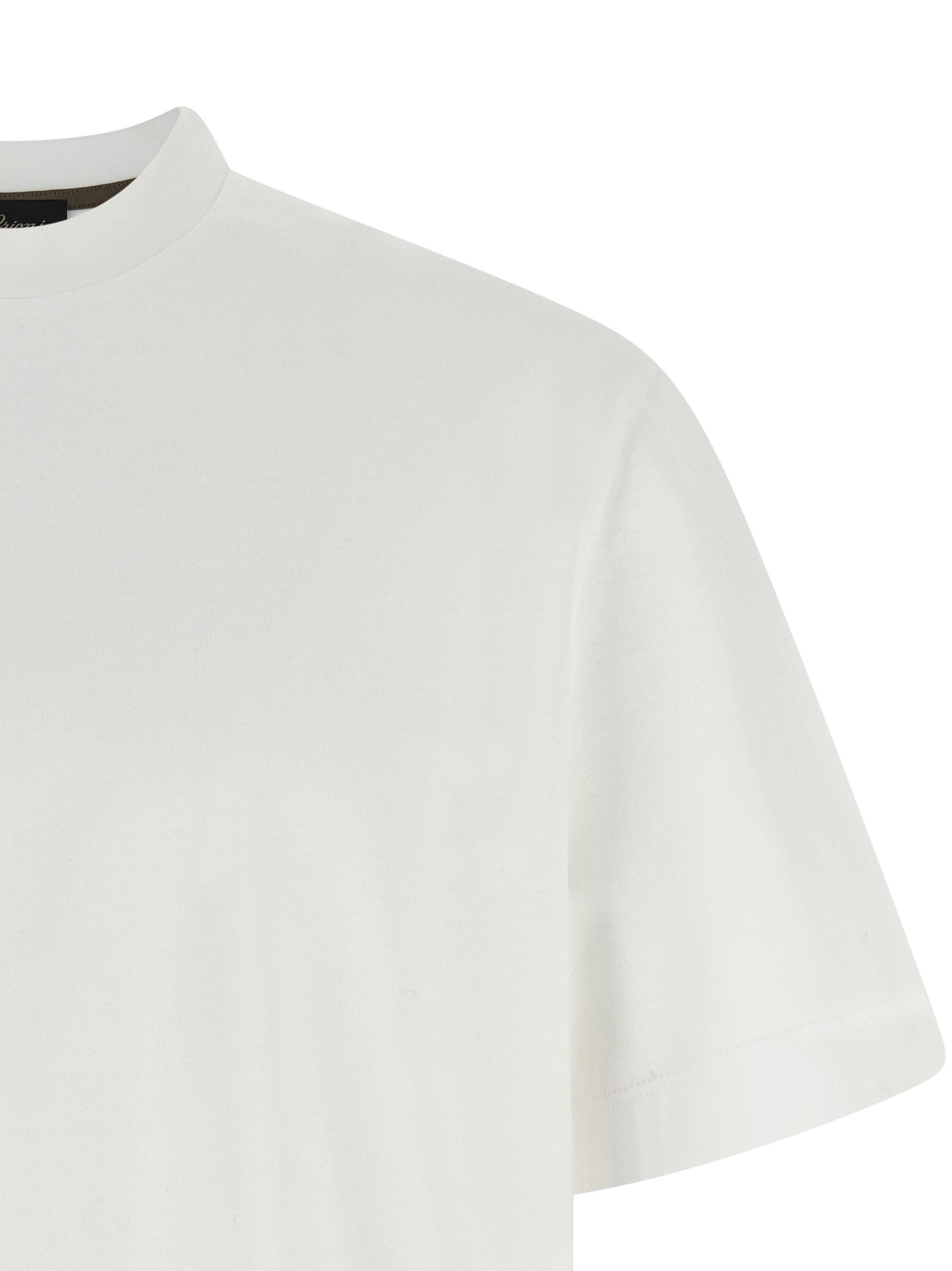 Brioni Crewneck Cotton T-Shirt — White, view 3