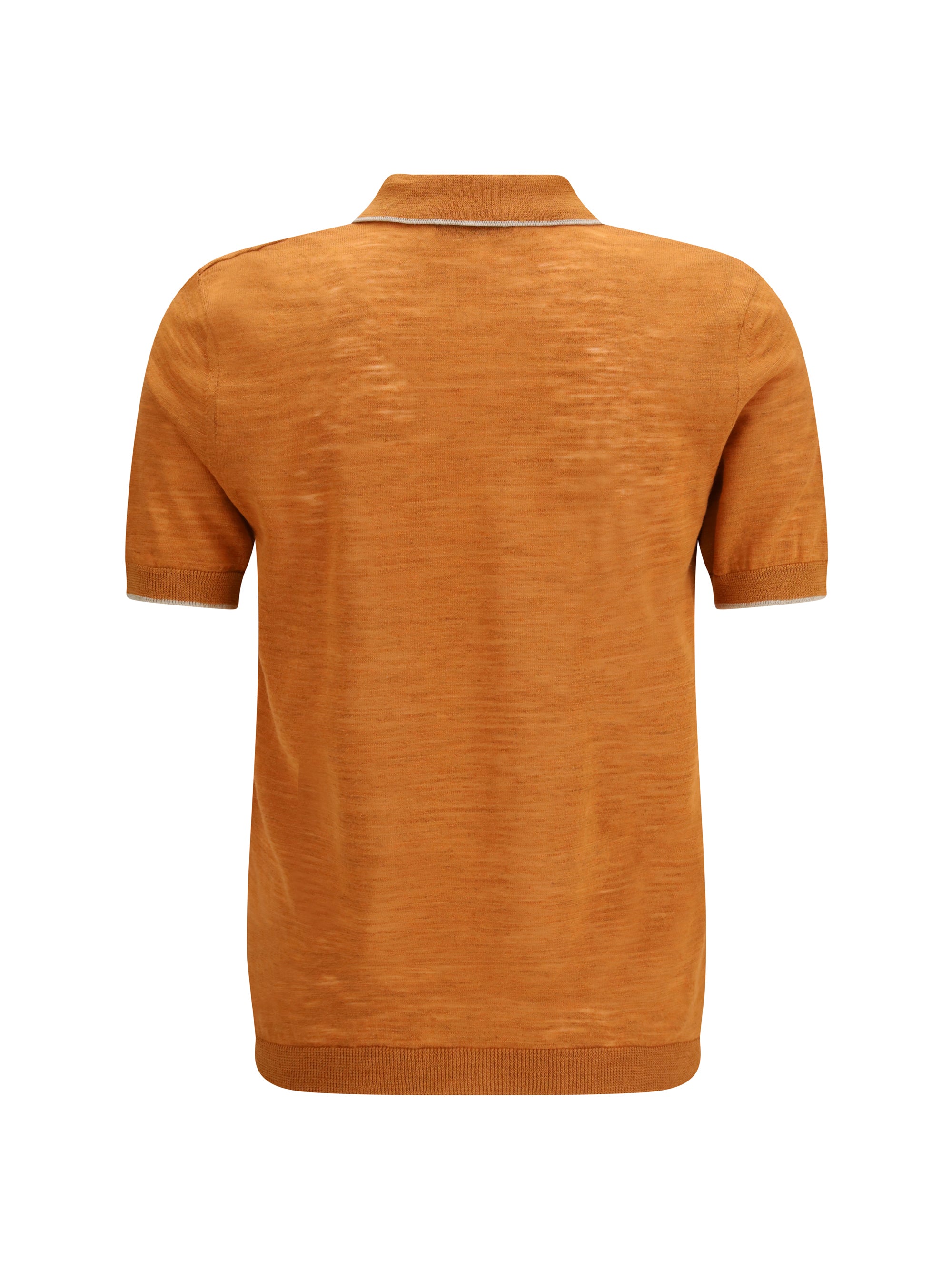 Brooksfield Linen Blend Polo — Brown by Brooksfield