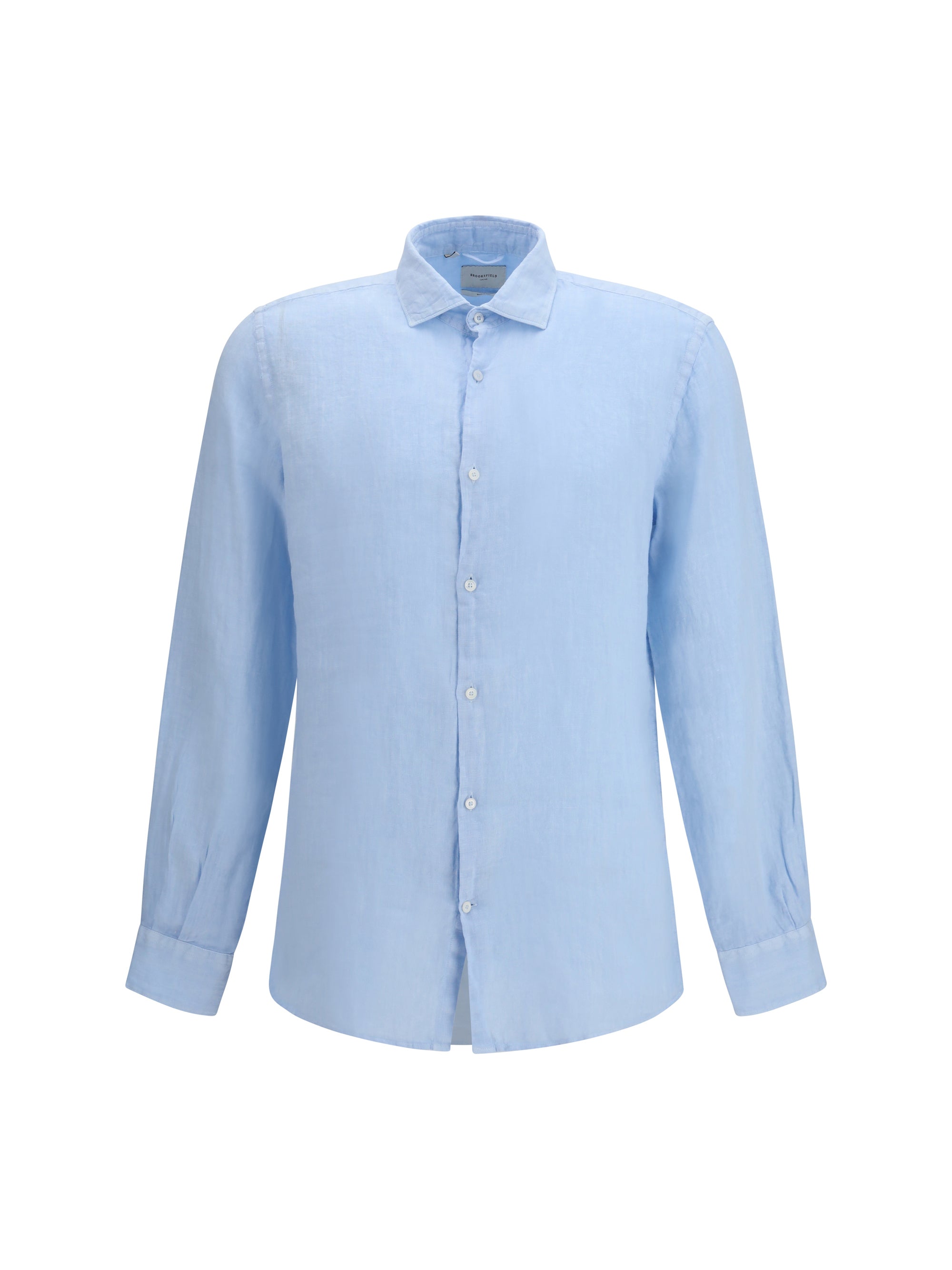 Brooksfield Linen Shirt — Blue by Brooksfield