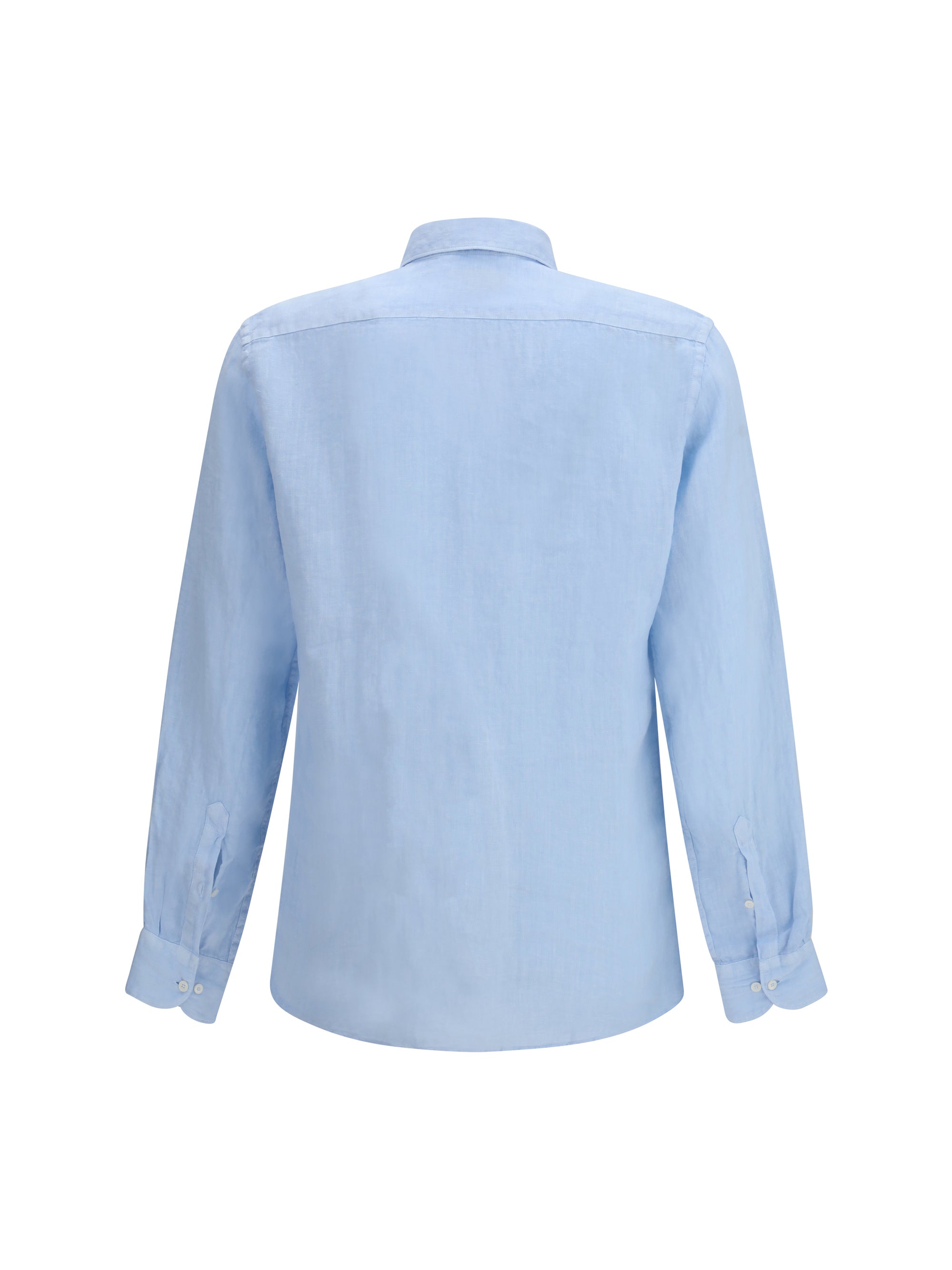 Brooksfield Linen Shirt — Blue, view 2