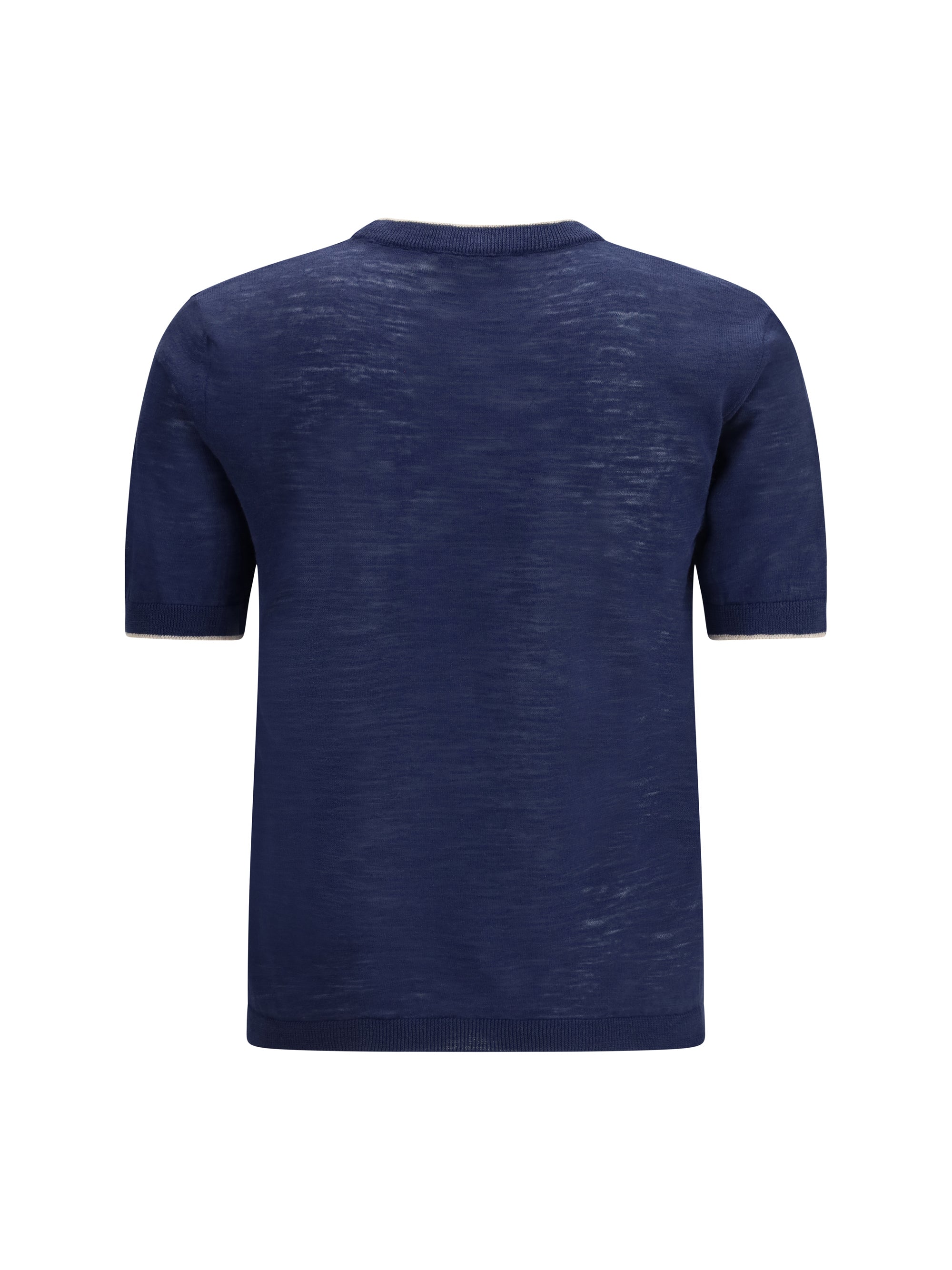 Brooksfield Linen Blend Crew Neck Sweater — Navy, view 2