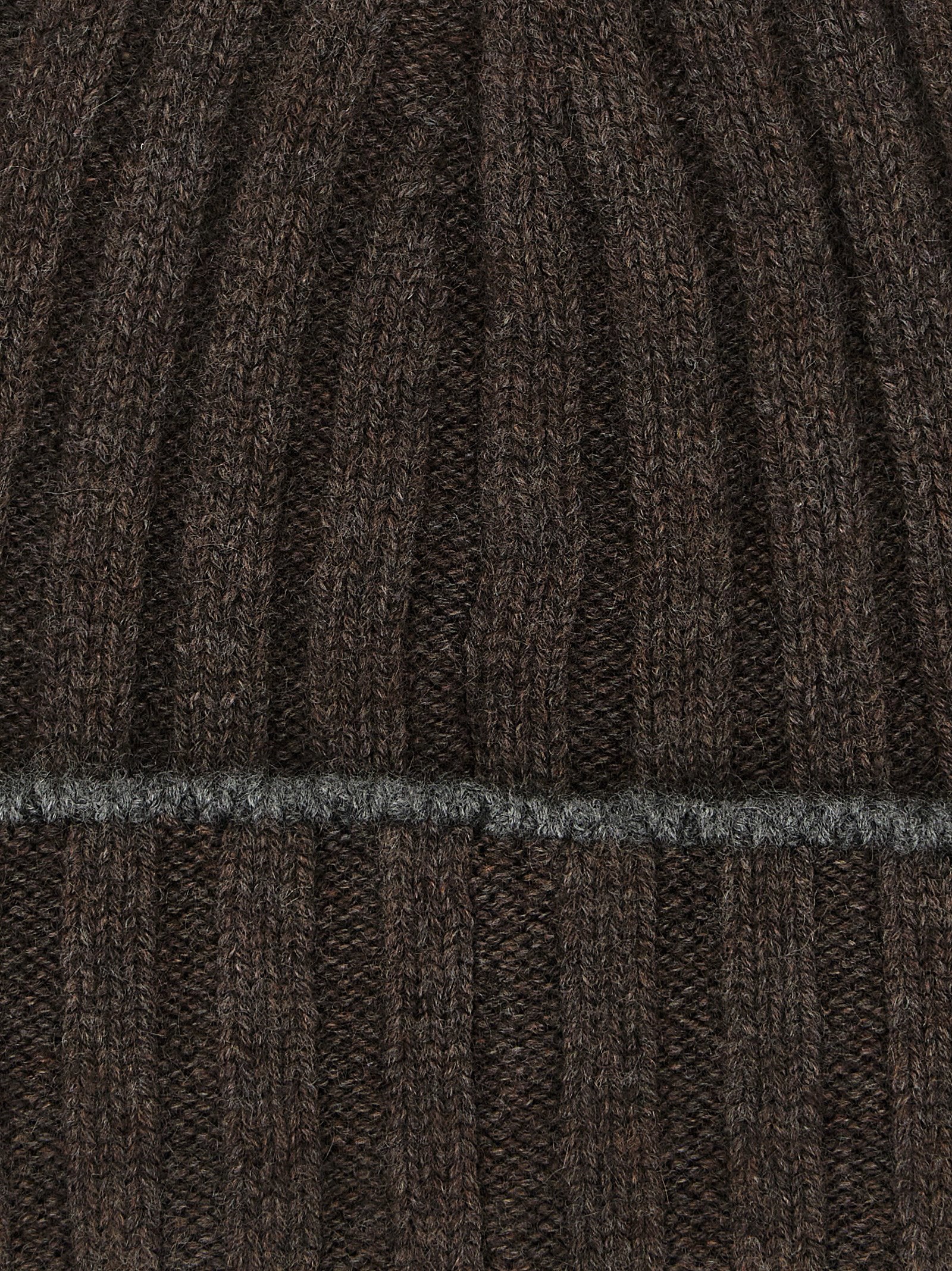 Brunello Cucinelli Cashmere Ribbed Beanie — Brown, view 3