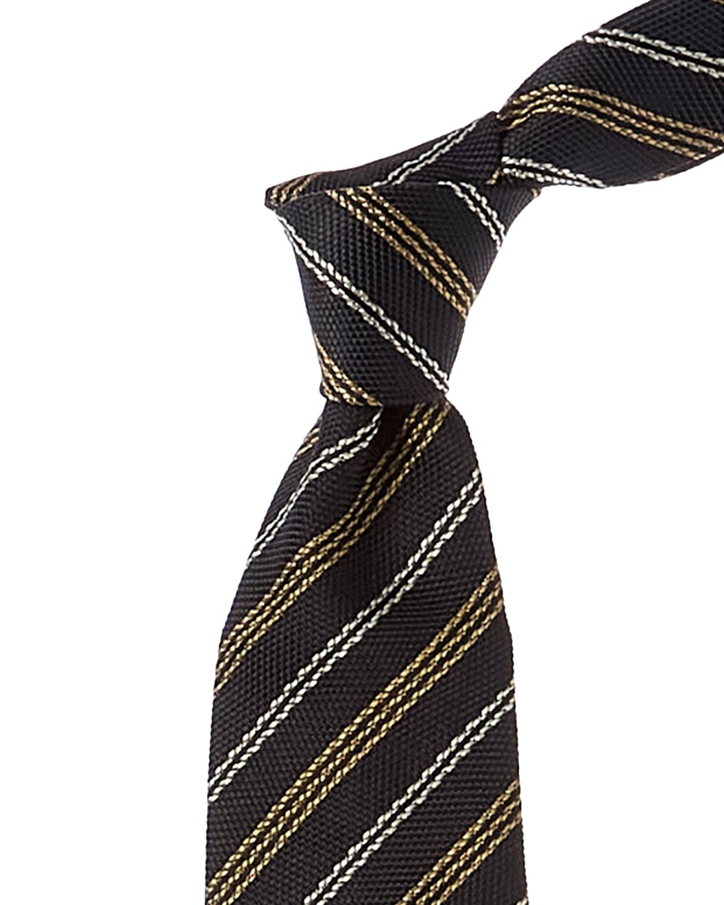 Brunello Cucinelli Diagonal-Stripe Silk Tie Black Clothing by Brunello Cucinelli