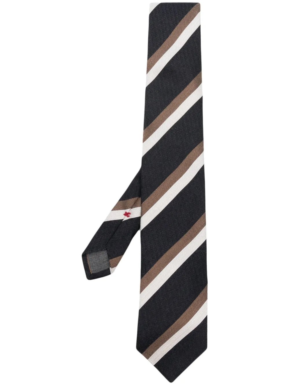 Brunello Cucinelli Diagonal Striped Tie Brown Clothing by Brunello Cucinelli