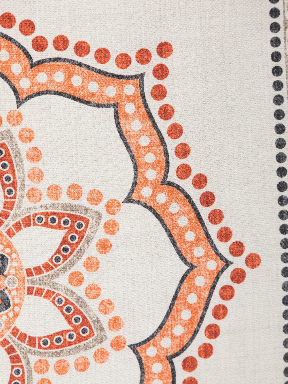 Brunello Cucinelli Mandala Pattern Silk Pocket Square Orange Accessory, view 2