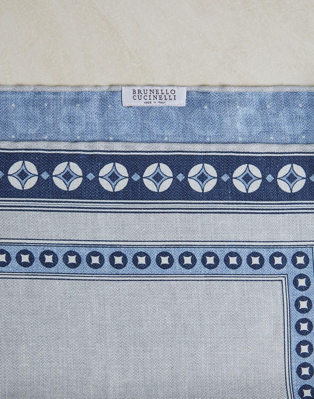 Brunello Cucinelli Mens Pocketsquare Mr8630091_cej75 Blue Accessory, view 2