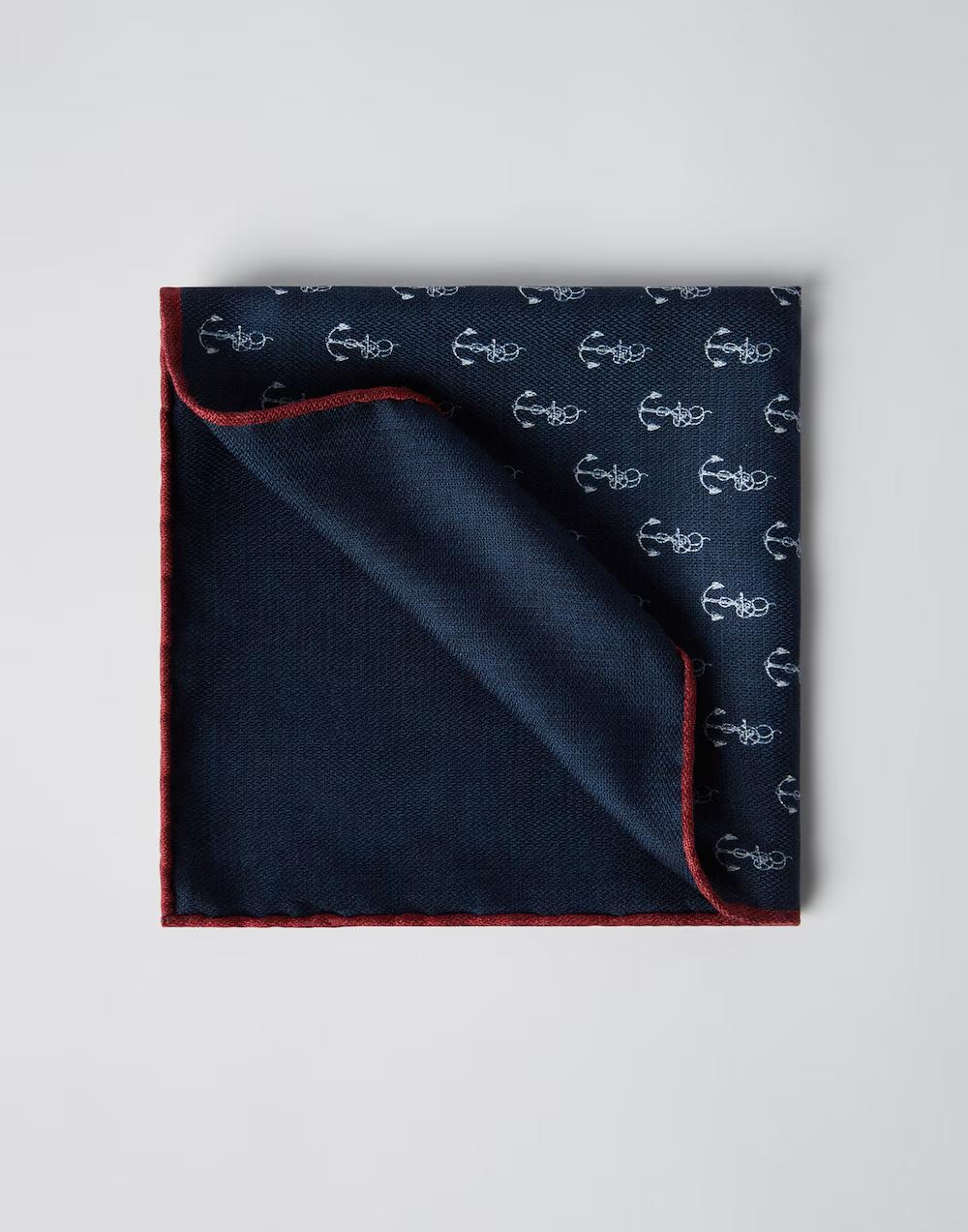 Brunello Cucinelli Mens Pocketsquare Mr8650091p_csy72 Blue Accessory by Brunello Cucinelli