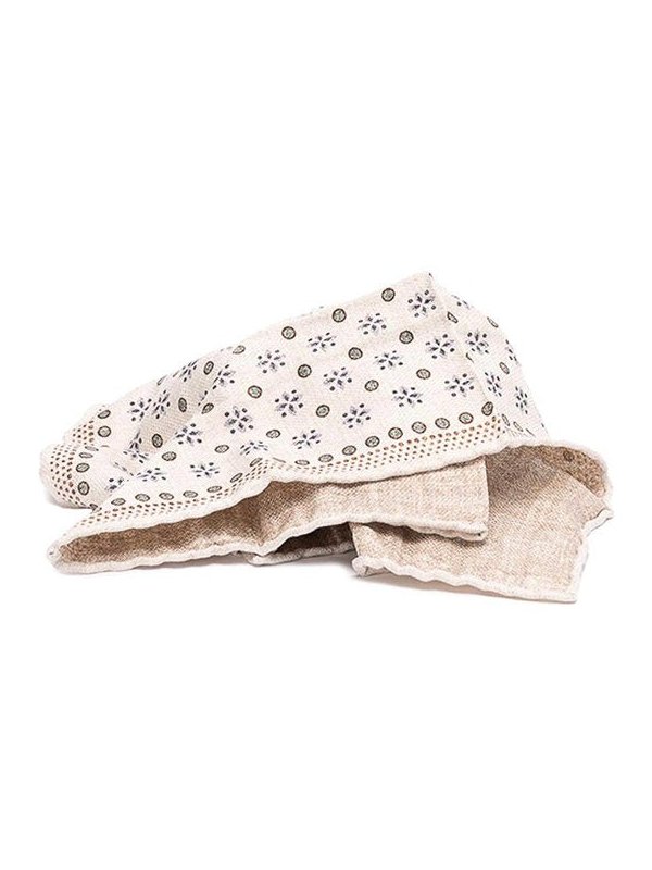 Brunello Cucinelli Mens Pocketsquare Mv8720091_cjl24 Cream Accessory by Brunello Cucinelli