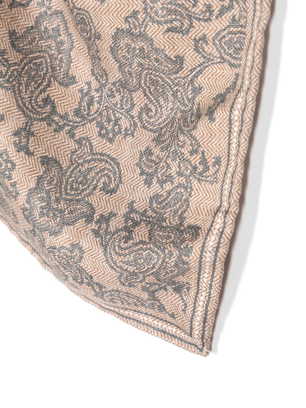 Brunello Cucinelli Paisley-Print Silk Scarf Beige by Brunello Cucinelli