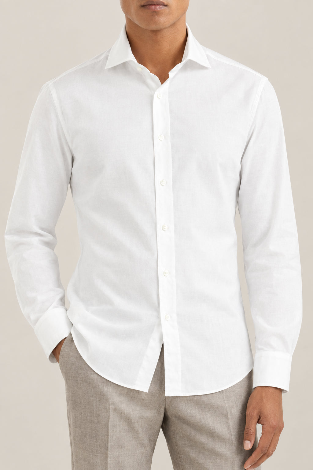Brunello Cucinelli Cotton Dress Shirt — White by Brunello Cucinelli