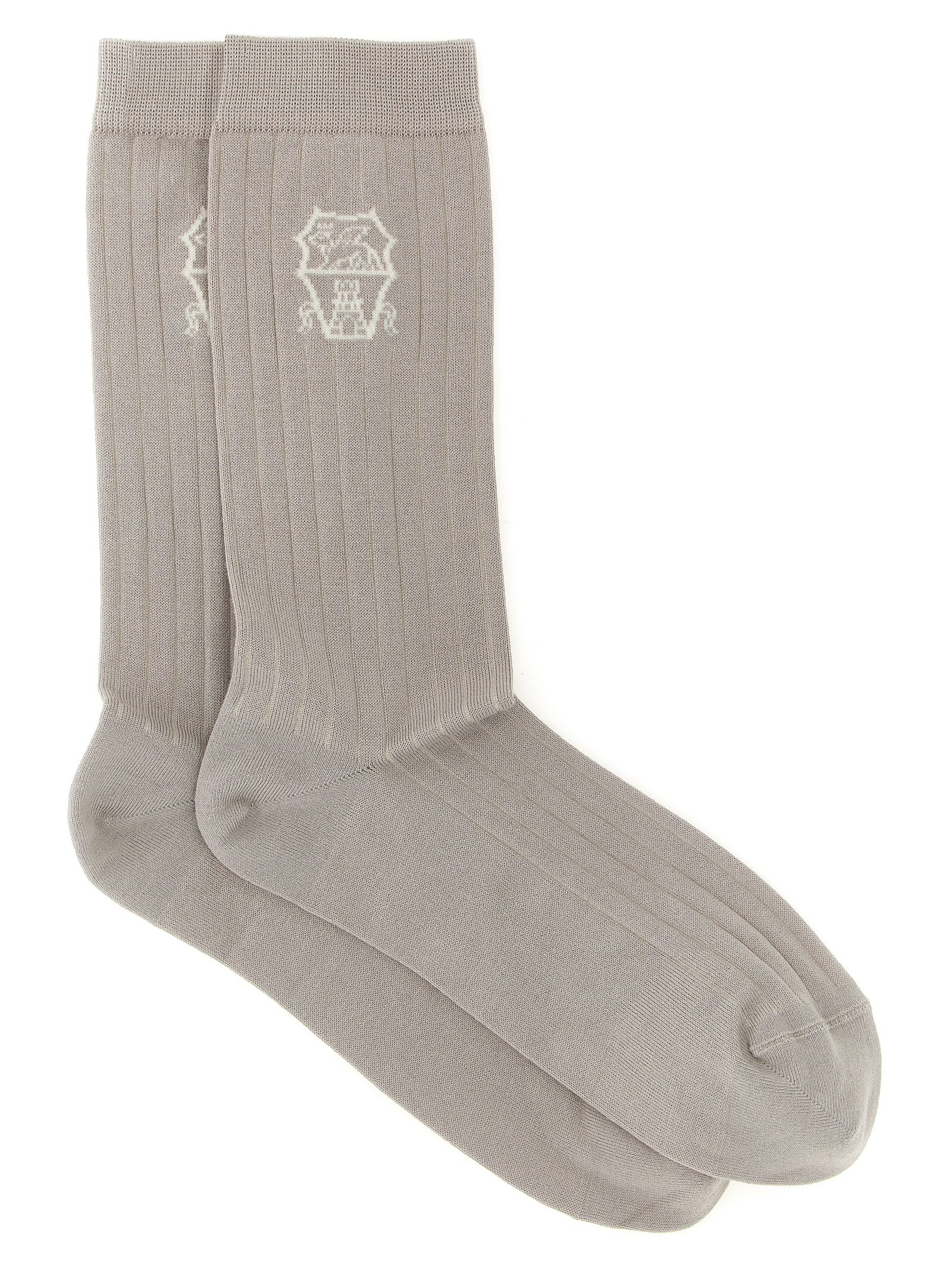 Brunello Cucinelli Ribbed Cotton Socks — Gray by Brunello Cucinelli