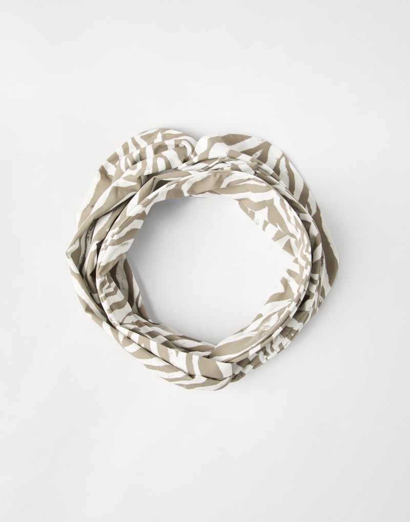 Brunello Cucinelli Womens Beige Printed Cotton Scarf Accessories & Slg by Brunello Cucinelli