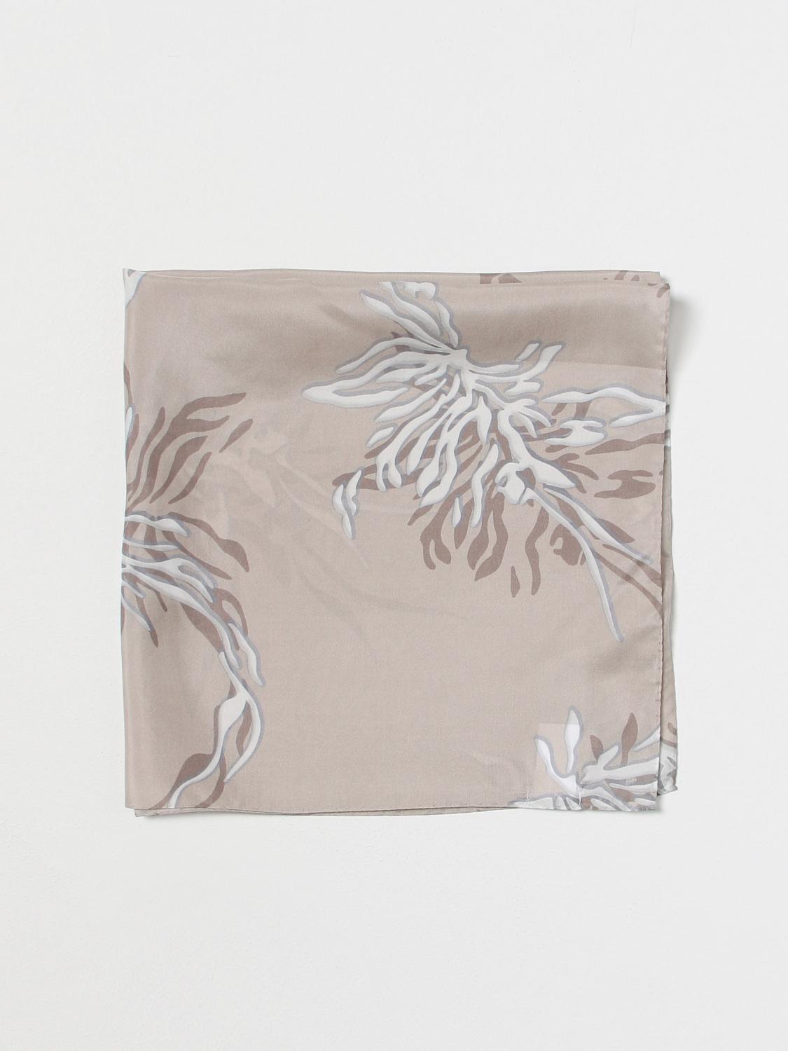 Brunello Cucinelli Womens Beige Silk Floral Scarf Accessories & Slg by Brunello Cucinelli