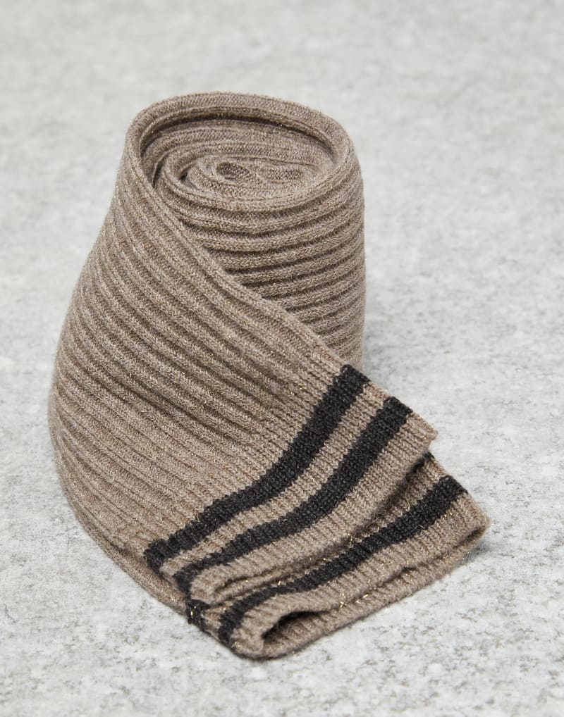 Brunello Cucinelli Womens Nutmeg Wool Blend Ribbed Socks Brown Clothing, view 2