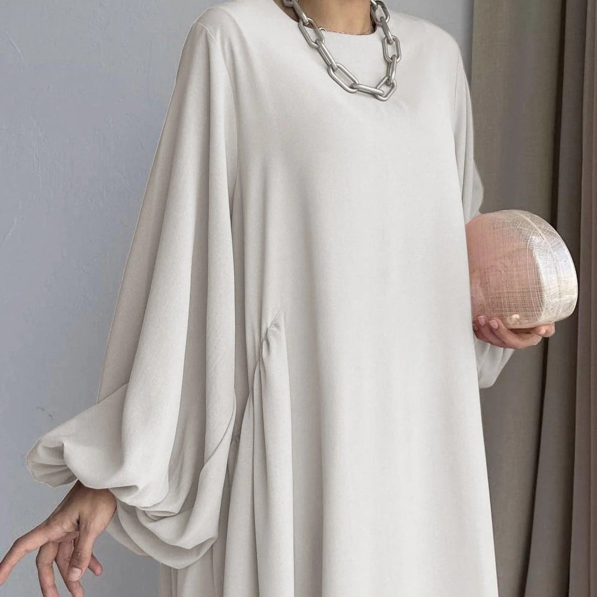 Simple Puff Balloon Sleeve Abaya (MA066), view 2