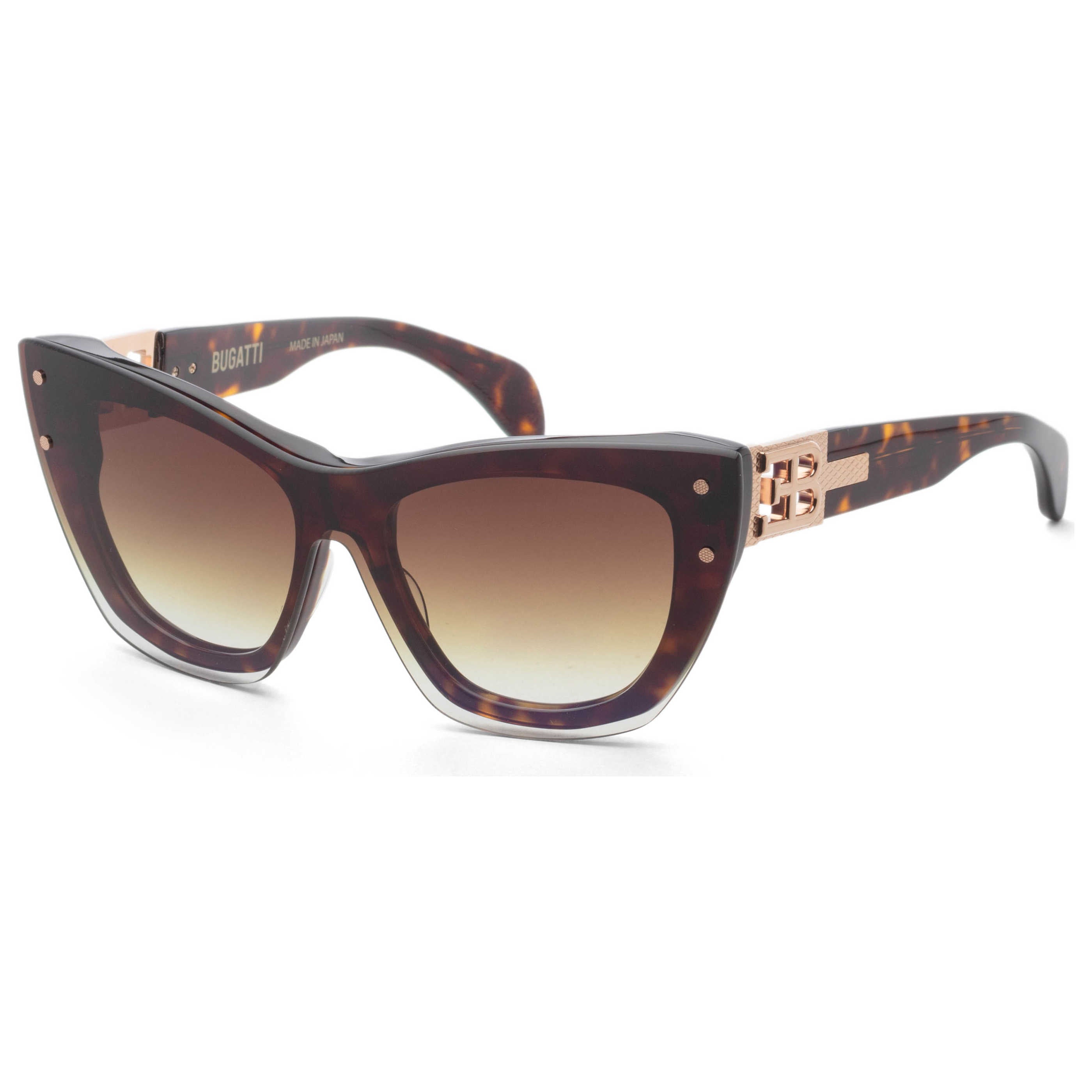 Bugatti 48LHAV Havana Tortoise Rose Gold Sunglasses — Brown by Bugatti
