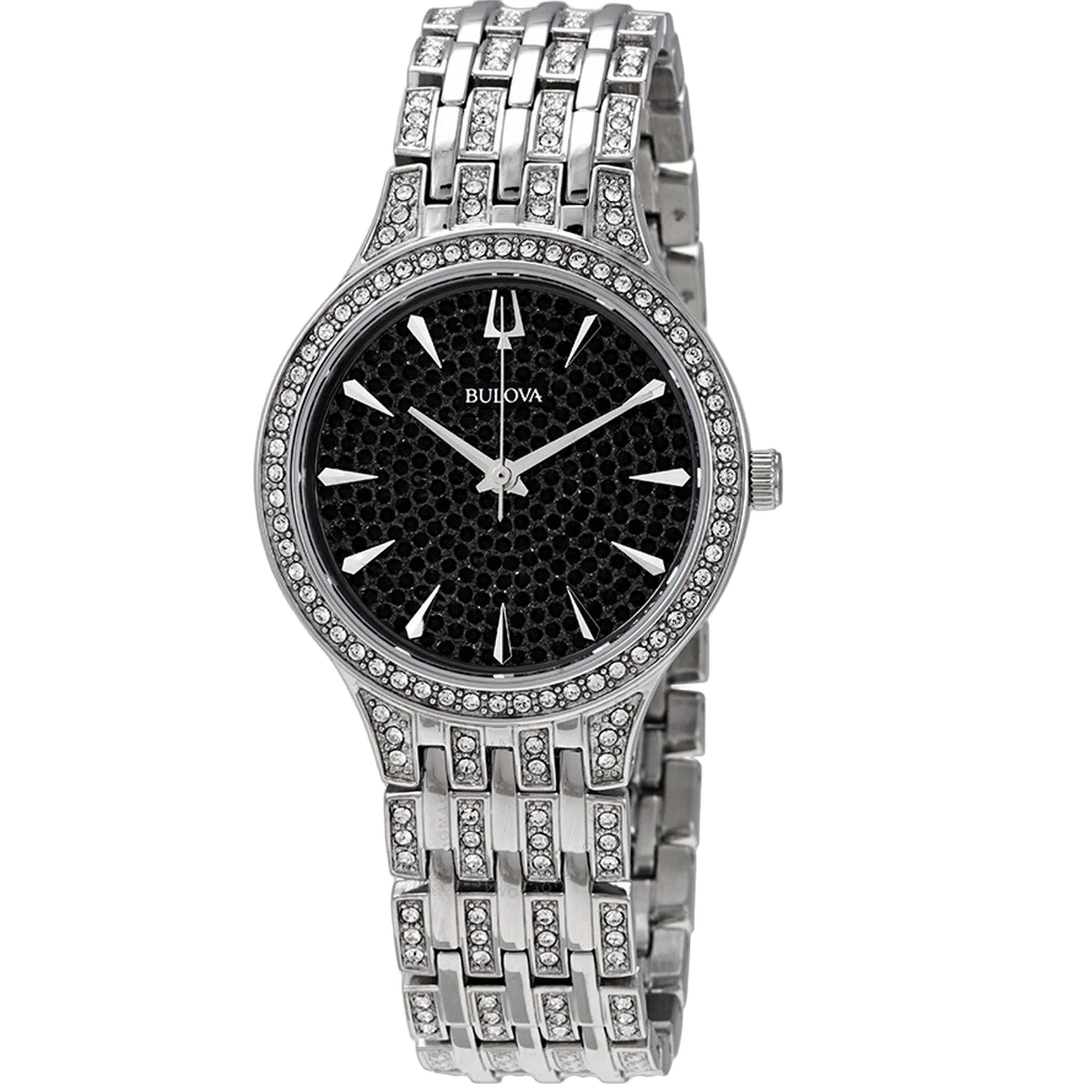Bulova Crystal-Embellished Watch — Black by Bulova