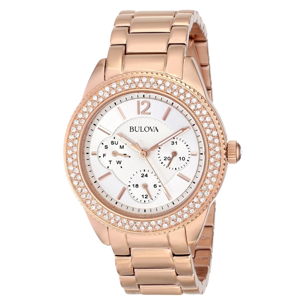 Bulova Crystal-Bezel Watch — Rose gold by Bulova