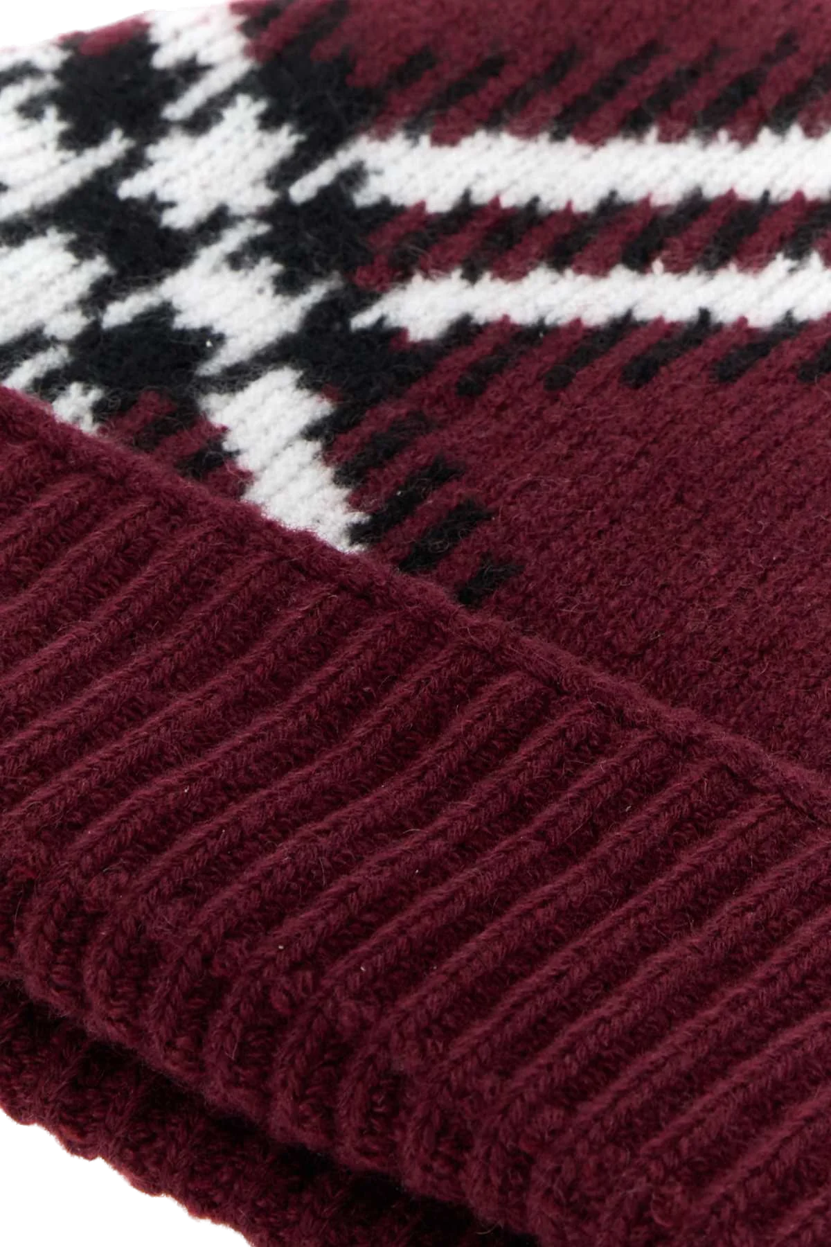 Burberry 8132889 Plaid Intarsia Beanie — Red, view 3