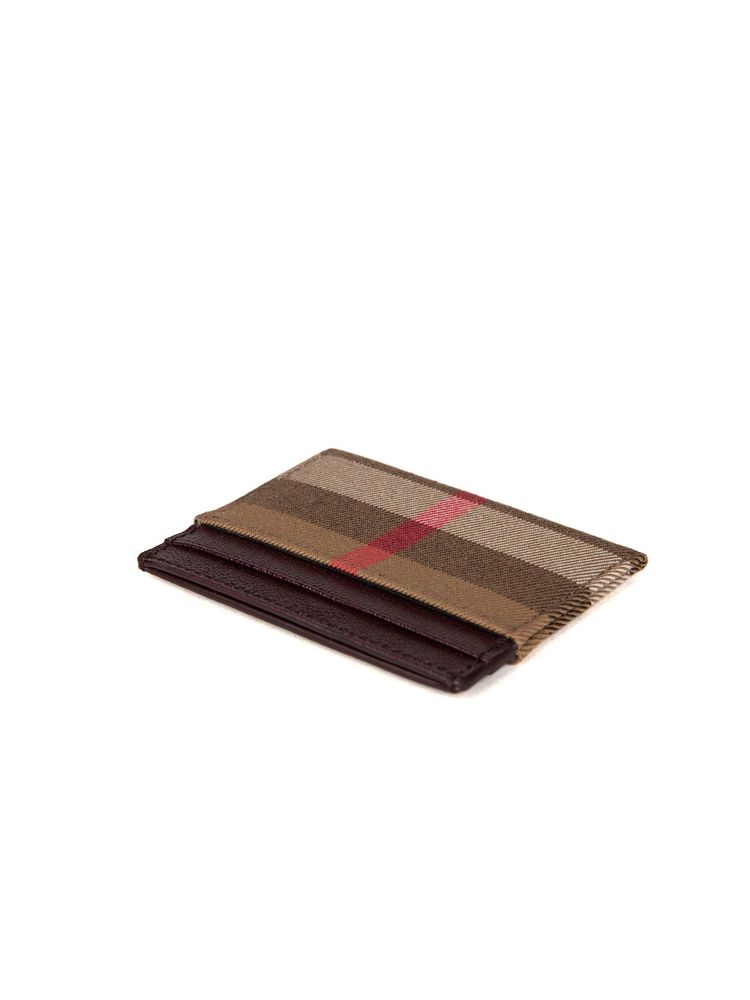 Burberry House Check Cotton Card Case — Brown, view 4