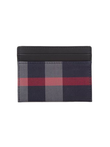 Burberry Check Cotton Card Holder — Navy by Burberry
