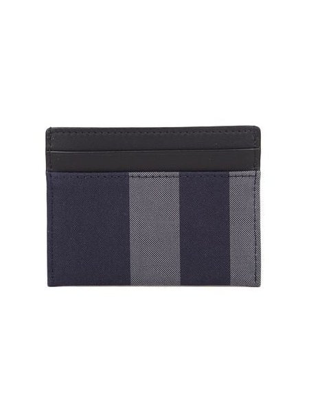 Burberry Check Cotton Card Holder — Navy, view 4